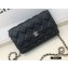 Chanel Shiny Crumpled Goatskin Wallet on Chain WOC Bag AP1530 Black 2020