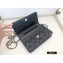 Chanel Shiny Crumpled Goatskin Wallet on Chain WOC Bag AP1530 Black 2020