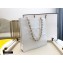 Chanel Shiny Aged Calfskin Vertical Shopping Tote Bag AS1945 White 2020