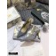 Dior Heel 9.5cm J'Adior Metallic Thread Embroidered Slingback Pumps Gray 2020