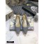 Dior J'Adior Metallic Thread Embroidered Slingback Ballet Flats Gray 2020