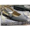 Dior J'Adior Metallic Thread Embroidered Slingback Ballet Flats Gray 2020