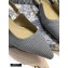 Dior J'Adior Metallic Thread Embroidered Slingback Ballet Flats Gray 2020