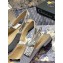 Dior J'Adior Metallic Thread Embroidered Slingback Ballet Flats Gray 2020