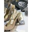 Dior Heel 9.5cm J'Adior Metallic Thread Embroidered Slingback Pumps Nude 2020