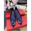 Roger Vivier Flower Strass Buckle Ballerinas in Satin Dark Blue