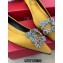 Roger Vivier Flower Strass Buckle Ballerinas in Satin Yellow