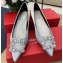 Roger Vivier Flower Strass Buckle Ballerinas in Satin Gray
