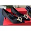 Roger Vivier Heel 6.5cm Flower Strass Buckle Pumps in Satin Black 01