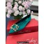 Roger Vivier Flower Strass Buckle Ballerinas in Satin Green
