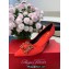 Roger Vivier Heel 6.5cm Flower Strass Buckle Pumps in Satin Red