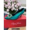 Roger Vivier Heel 6.5cm Flower Strass Buckle Pumps in Satin Green