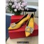 Roger Vivier Heel 6.5cm Flower Strass Buckle Pumps in Satin Yellow