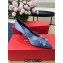 Roger Vivier Heel 6.5cm Flower Strass Buckle Pumps in Satin Light Blue
