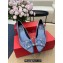 Roger Vivier Heel 6.5cm Flower Strass Buckle Pumps in Satin Light Blue
