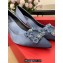 Roger Vivier Heel 6.5cm Flower Strass Buckle Pumps in Satin Light Blue
