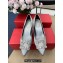 Roger Vivier Heel 6.5cm Flower Strass Buckle Pumps in Satin Gray