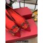 Roger Vivier Flower Strass Buckle Ballerinas in Satin Red