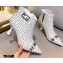 Fendi Heel 8.5cm FF Print Ankle Boots White 2020