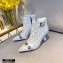 Fendi Heel 8.5cm FF Print Ankle Boots White 2020