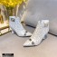Fendi Heel 8.5cm FF Print Ankle Boots White 2020