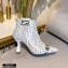 Fendi Heel 8.5cm FF Print Ankle Boots White 2020