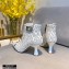 Fendi Heel 8.5cm FF Print Ankle Boots White 2020