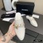 Chanel Chain and CC Logo Mules White 2020