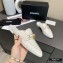 Chanel Chain and CC Logo Mules White 2020