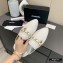 Chanel Chain and CC Logo Mules White 2020