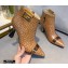 Fendi Heel 8.5cm FF Print Ankle Boots Brown 2020