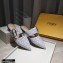 Fendi Calfskin FF Print Slingbacks White 2020