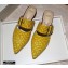 Fendi Calfskin FF Print Slingbacks Yellow 2020