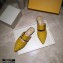 Fendi Calfskin FF Print Slingbacks Yellow 2020