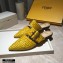 Fendi Calfskin FF Print Slingbacks Yellow 2020
