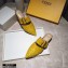 Fendi Calfskin FF Print Slingbacks Yellow 2020