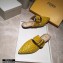 Fendi Calfskin FF Print Slingbacks Yellow 2020