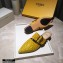 Fendi Calfskin FF Print Slingbacks Yellow 2020