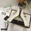 Gucci Heel 8.5cm Textured Leather Loafers White with Chain 2020