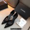 Chanel Heel 7cm Coco Vintage Pumps Top Quality Satin Black 2020