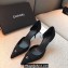 Chanel Heel 7cm Coco Vintage Pumps Top Quality Satin Black 2020