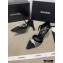 Chanel Heel 7.5cm Pearl Bow Grosgrain Pumps with Straps G36466 Suede Black 2020