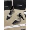 Chanel Heel 7.5cm Pearl Bow Satin and Grosgrain Pumps with Straps G36466 Gray 2020