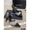 Chanel Heel 7.5cm Pearl Bow Satin and Grosgrain Pumps with Straps G36466 Gray 2020