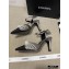 Chanel Heel 7.5cm Pearl Bow Satin and Grosgrain Pumps with Straps G36466 Gray 2020