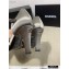Chanel Heel 7.5cm Pearl Bow Satin and Grosgrain Pumps with Straps G36466 Gray 2020