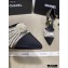 Chanel Heel 7.5cm Pearl Bow Satin and Grosgrain Pumps with Straps G36466 Gray 2020