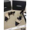 Chanel Heel 7.5cm Pearl Bow Satin and Grosgrain Pumps with Straps G36466 Gold 2020