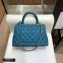 Chanel Coco Handle Small Flap Bag Turquoise Blue with Lizard Top Handle A92990 Top Quality 7147