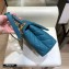 Chanel Coco Handle Small Flap Bag Turquoise Blue with Lizard Top Handle A92990 Top Quality 7147